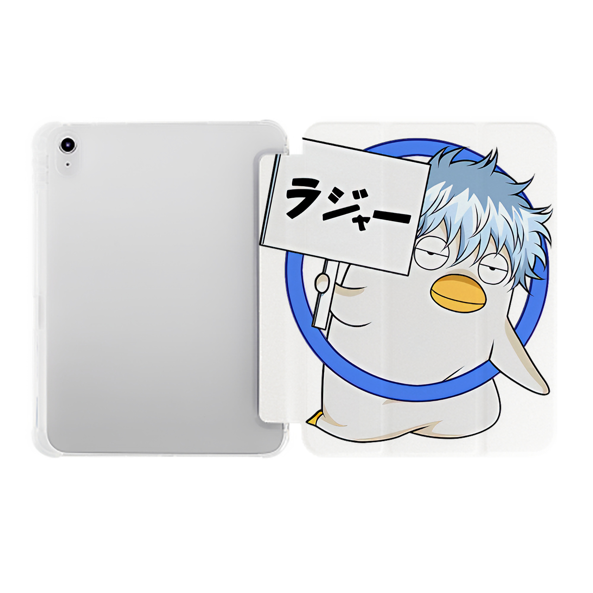 （画像用） ぎんたま 坂田銀時（さかたぎんとき） 神楽 志村新八（しむら しんぱち） GINTAMA Sakata Gintoki Kagura Shimura Shinpachi IPad ケース ペン収納付き 三つ折りスタンド PUレザー×シリコン 対応機種9.5/10.5/10.9インチ